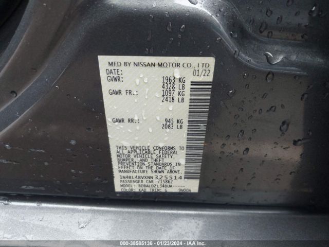 1N4BL4BVXNN325514 Nissan Altima S Fwd