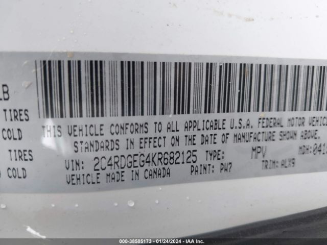 2C4RDGEG4KR682125 Dodge Grand Caravan Gt