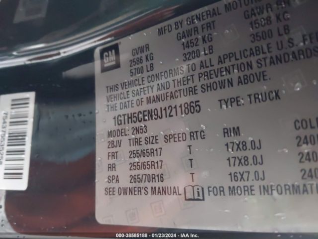 1GTH5CEN9J1211865 GMC CANYON SLE