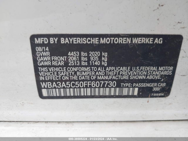 Продаж на аукціоні авто 2015 Bmw 328i, vin: WBA3A5C50FF607730, номер лоту: 38585224
