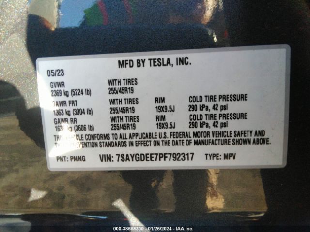 2023 TESLA MODEL Y 7SAYGDEE7PF792317 Photo 8