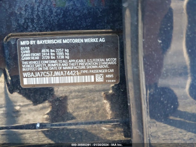 WBAJA7C57JWA74421 BMW 530i Xdrive