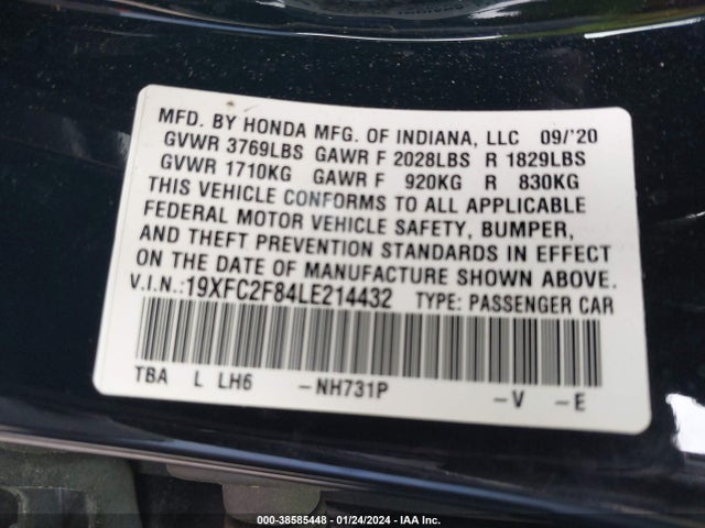 Honda Civic Sport 2020 19XFC2F84LE214432 Image 9