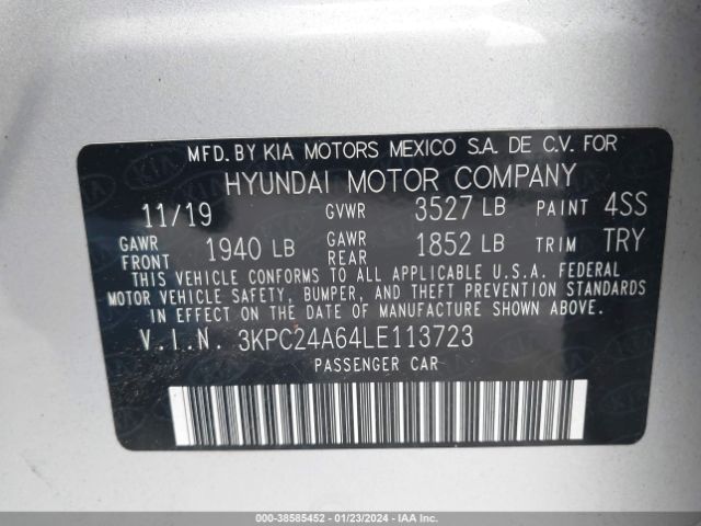 3KPC24A64LE113723 Hyundai ACCENT SE