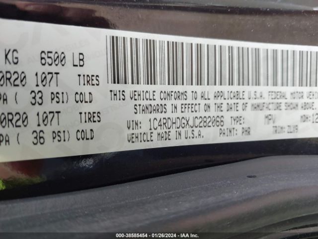 1C4RDHDGXJC282066 Dodge Durango Gt Rwd