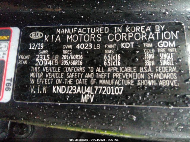 KNDJ23AU4L7720107 KIA SOUL LX