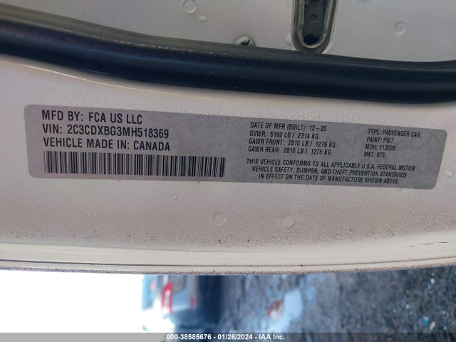 Dodge Charger Sxt Rwd 2021 2C3CDXBG3MH518369 Image 9