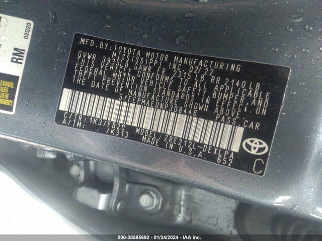 Toyota COROLLA LE 2022 5YFEPMAE0NP308446 Image 9