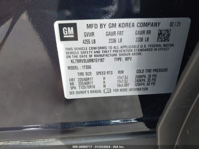 2021 CHEVROLET TRAILBLAZER KL79MVSL6MB151187 Photo 8