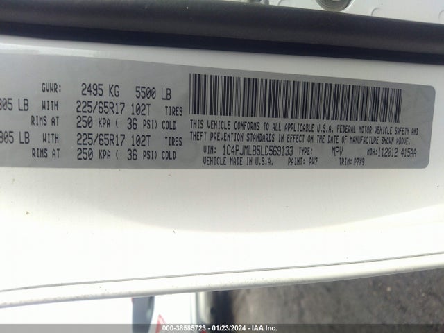 Jeep Cherokee Latitude Plus 4x4 2020 1C4PJMLB5LD569133 Image 9