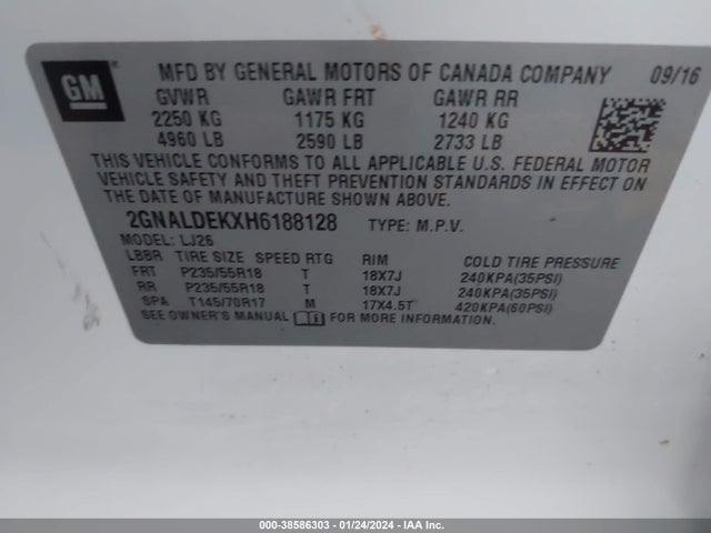 Chevrolet Equinox Premier 2017 2GNALDEKXH6188128 Image 9