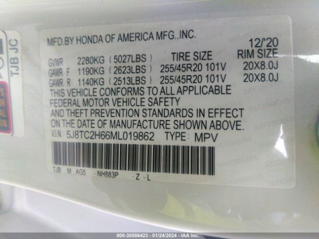 5J8TC2H66ML019862 Acura Rdx A-spec Package