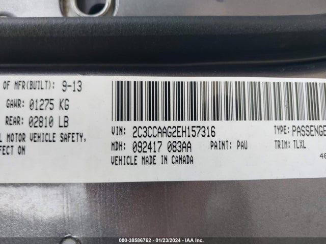 Chrysler 300 2014 2C3CCAAG2EH157316 Image 9