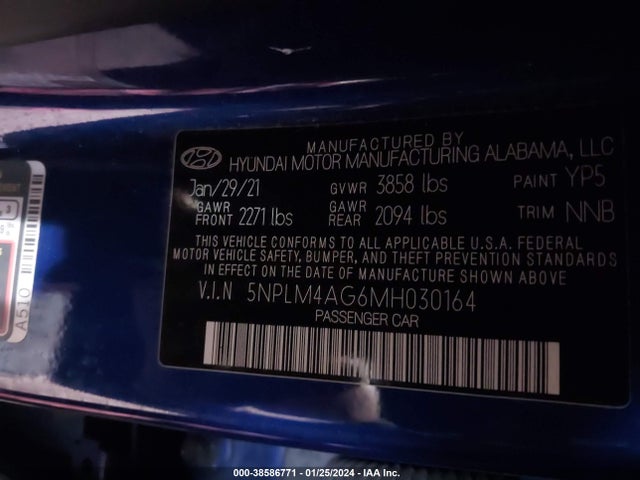 Hyundai ELANTRA SEL 2021 5NPLM4AG6MH030164 Image 9