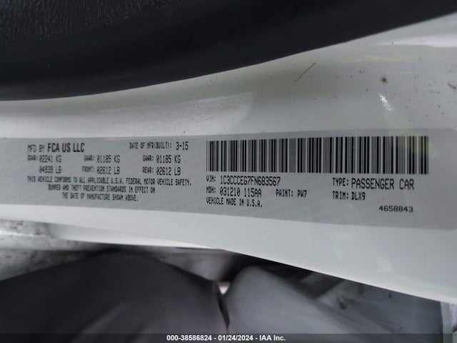 2015 CHRYSLER 200 C VIN: 1C3CCCEG7FN683567