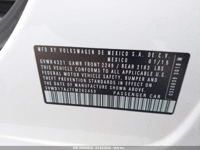 3VWD17AJ7FM282459 Volkswagen Jetta 1.8t Se