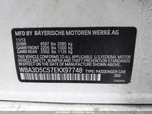 BMW 328d Xdrive 2014 WBA3D5C57EKX97748 Image 9