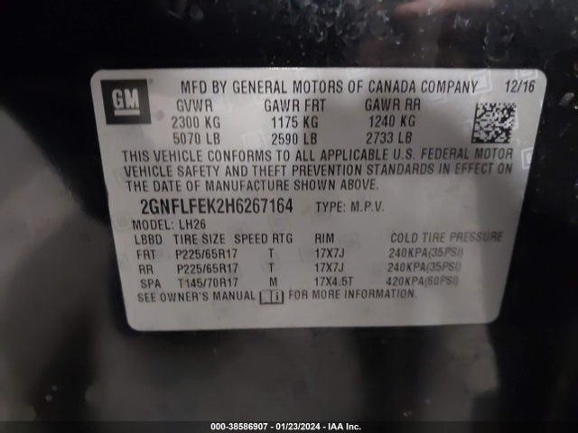 Chevrolet EQUINOX LT 2017 2GNFLFEK2H6267164 Image 9