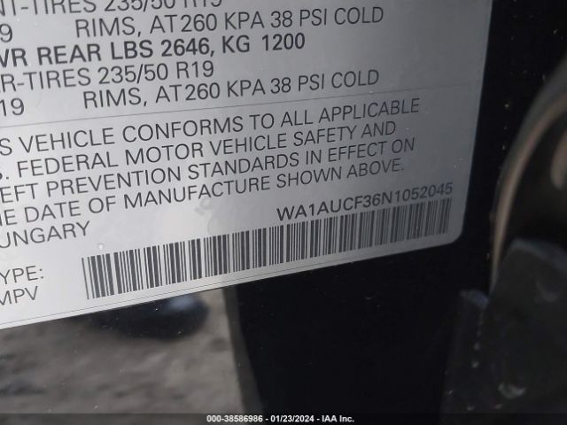 WA1AUCF36N1052045 Audi Q3 Premium 40 Tfsi Quattro Tiptronic