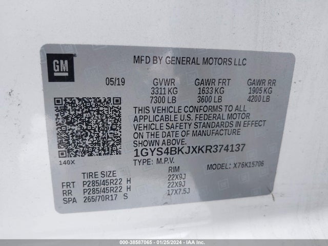 Cadillac Escalade Luxury 2019 1GYS4BKJXKR374137 Image 9