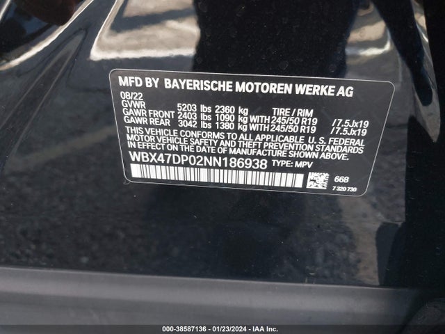 BMW X3 Sdrive30i 2022 WBX47DP02NN186938 Image 9