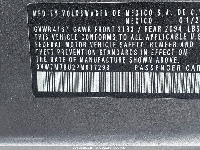 3VW7M7BU2PM017298 Volkswagen Jetta 1.5t Se