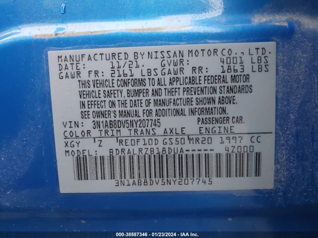 Nissan Sentra Sr Xtronic Cvt 2022 3N1AB8DV5NY207745 Image 9