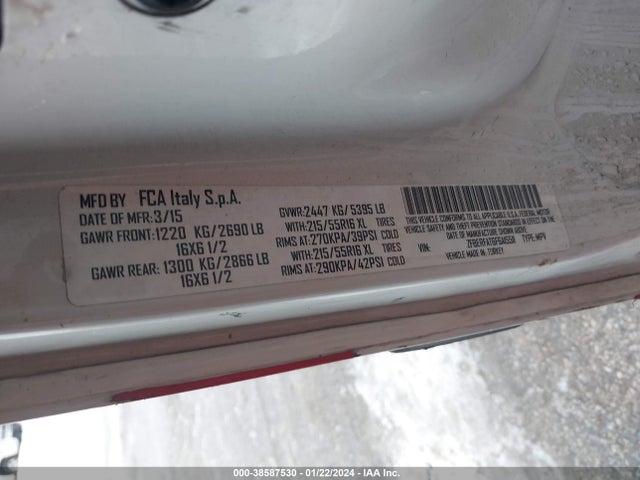 2015 RAM PROMASTER CITY TRADESMAN VIN: ZFBERFAT6F6A15511