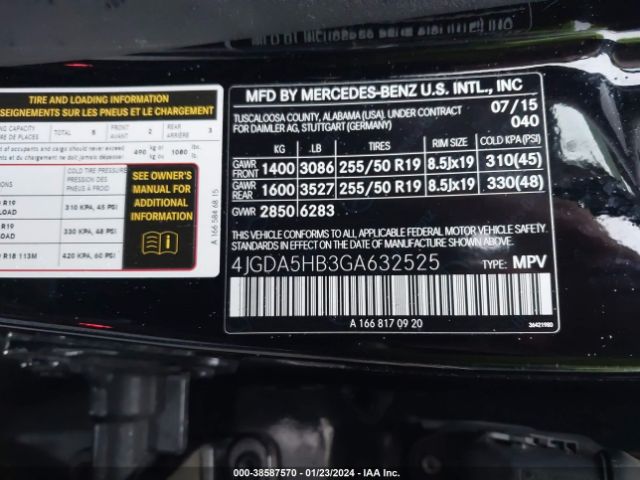 4JGDA5HB3GA632525 Mercedes-Benz Gle 350 4matic