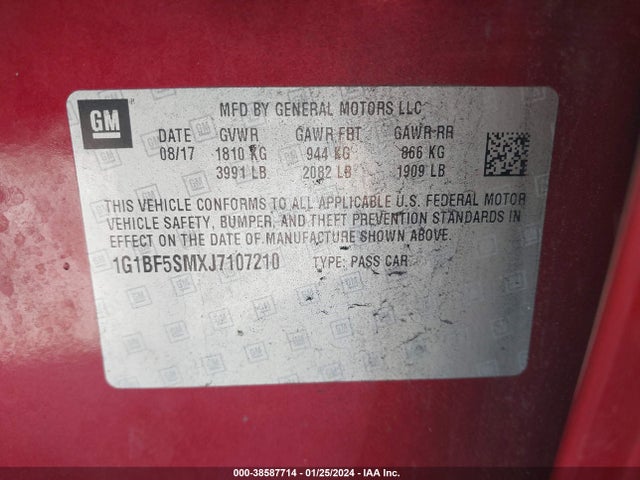 Chevrolet Cruze Premier Auto 2018 1G1BF5SMXJ7107210 Image 9