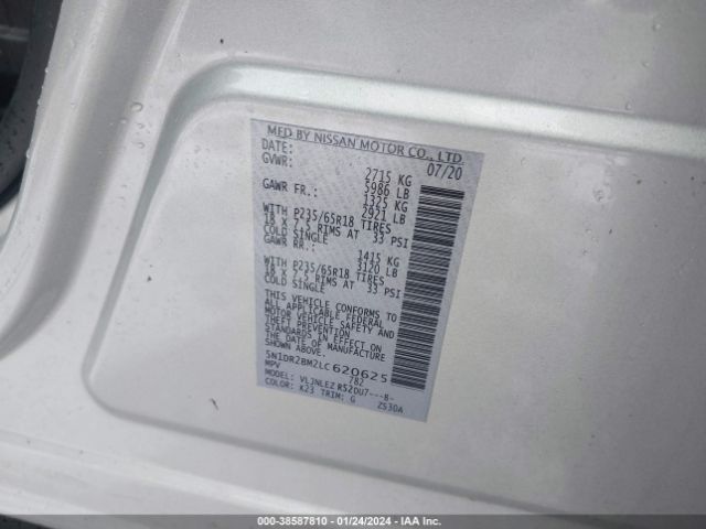 5N1DR2BM2LC620625 Nissan Pathfinder Sv 4wd