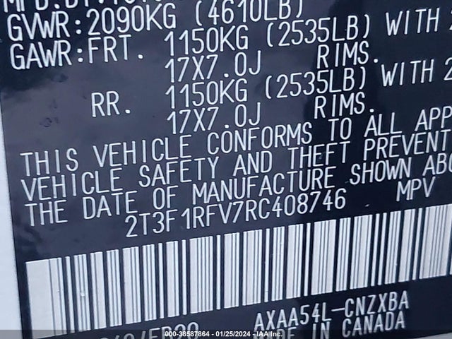 Toyota RAV4 LE 2024 2T3F1RFV7RC408746 Image 9