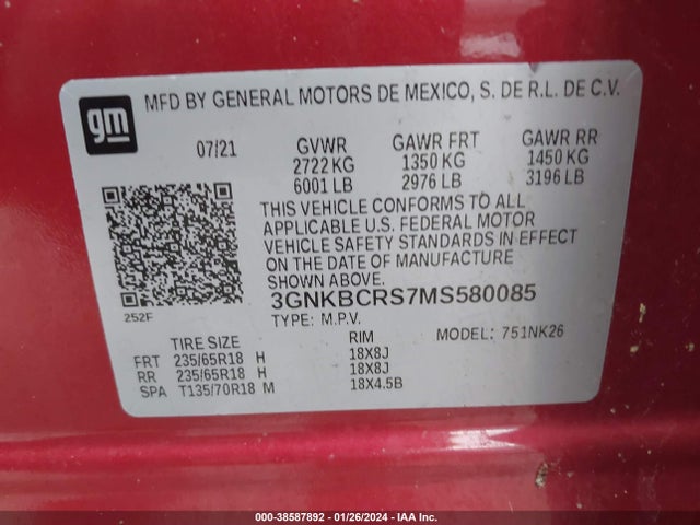 Chevrolet Blazer Fwd 2lt 2021 3GNKBCRS7MS580085 Image 9