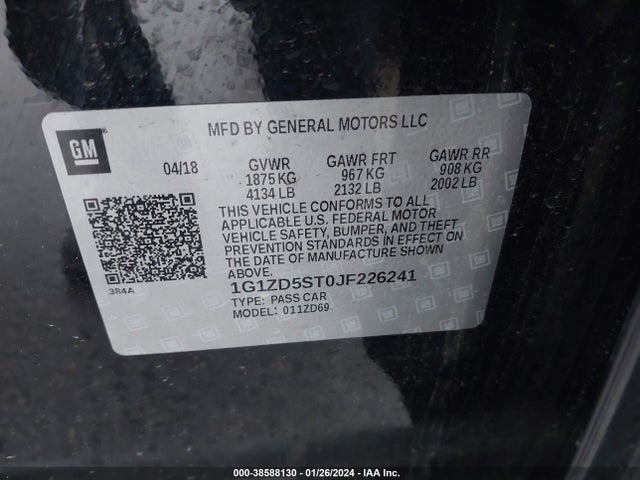 Chevrolet MALIBU LT 2018 1G1ZD5ST0JF226241 Image 9