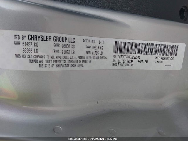 2012 FIAT 500 3C3CFFAR8CT223541 Photo 8