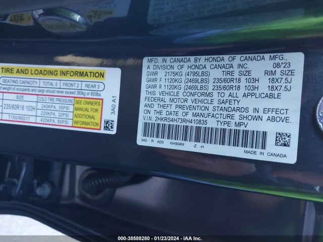 Honda Cr-v Ex-l Awd 2024 2HKRS4H73RH410835 Image 9