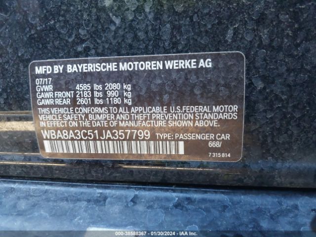 WBA8A3C51JA357799 BMW 320i Xdrive