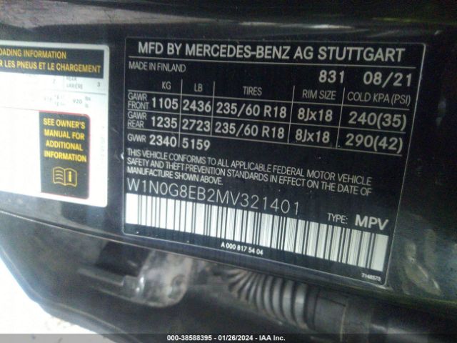 W1N0G8EB2MV321401 Mercedes-Benz Glc 300 4matic Suv