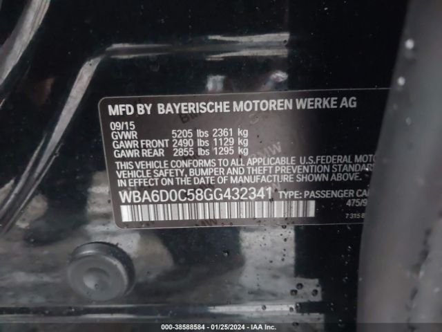 WBA6D0C58GG432341 BMW 640 I Gran Coupe