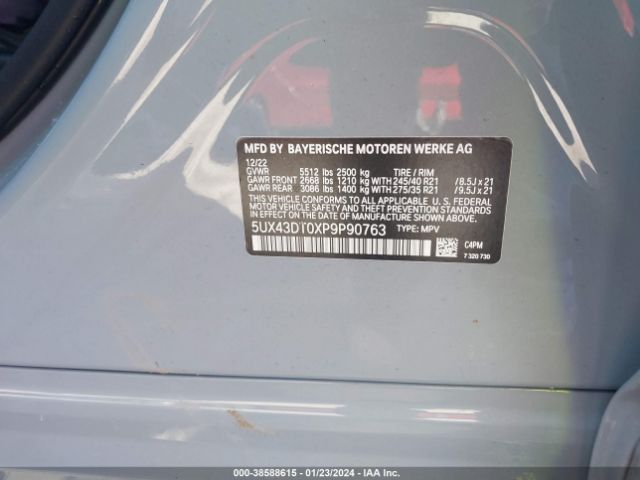 5UX43DT0XP9P90763 BMW X4 M40i