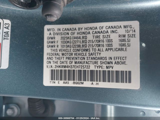 2HKRM4H37EH725722 Honda CR-V LX