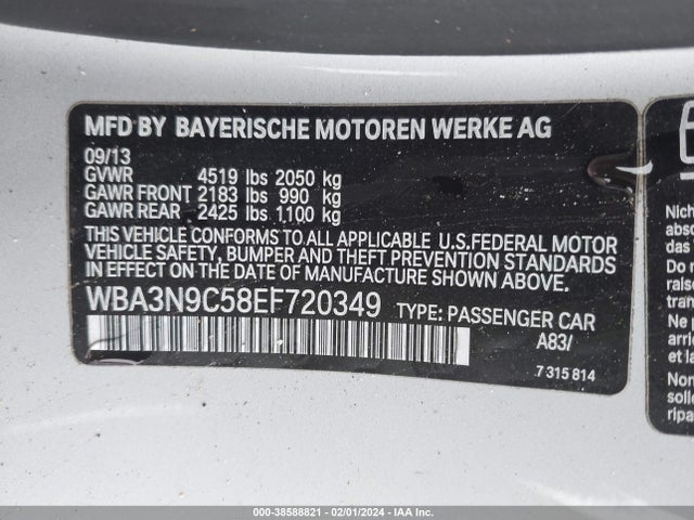 BMW 428i Xdrive 2014 WBA3N9C58EF720349 Image 9