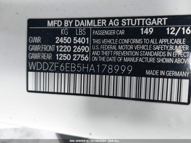 Mercedes-Benz Amg E 43 4matic 2017 WDDZF6EB5HA178999 Image 9