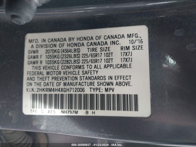 2HKRM4H4XGH712006 Honda CR-V SE