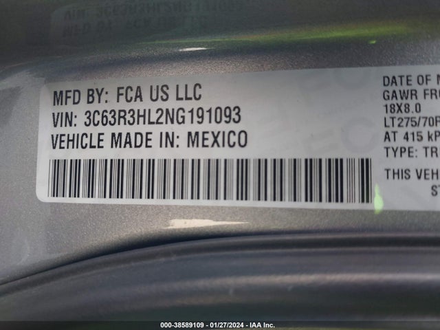 Продаж на аукціоні авто 2022 Ram 3500 Big Horn  4x4 8' Box, vin: 3C63R3HL2NG191093, номер лоту: 38589109