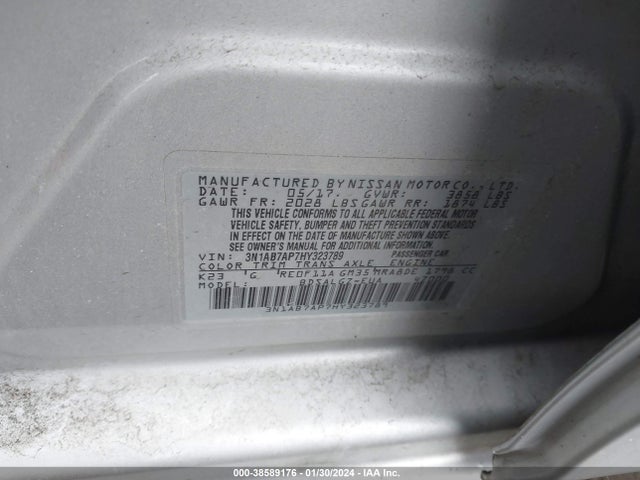 Nissan SENTRA SL 2017 3N1AB7AP7HY323789 Image 9