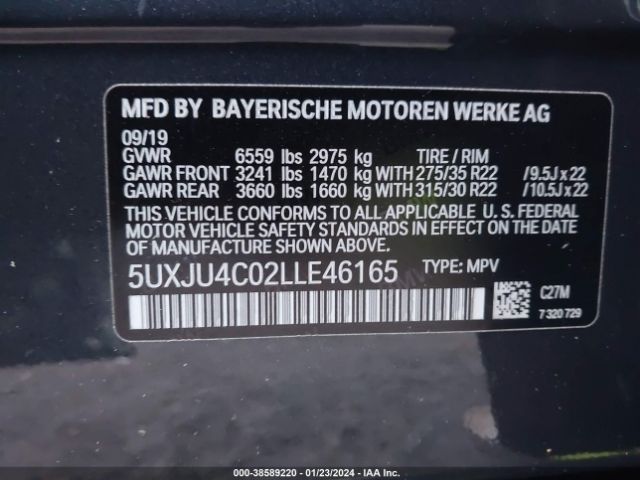 5UXJU4C02LLE46165 BMW X5 M50i
