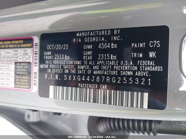 KIA K5 Gt 2024 5XXG44J87RG255321 Image 9