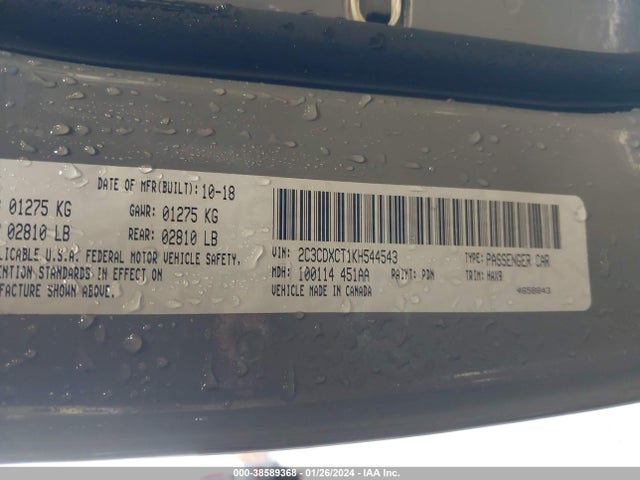 Dodge Charger R/t Rwd 2019 2C3CDXCT1KH544543 Image 9