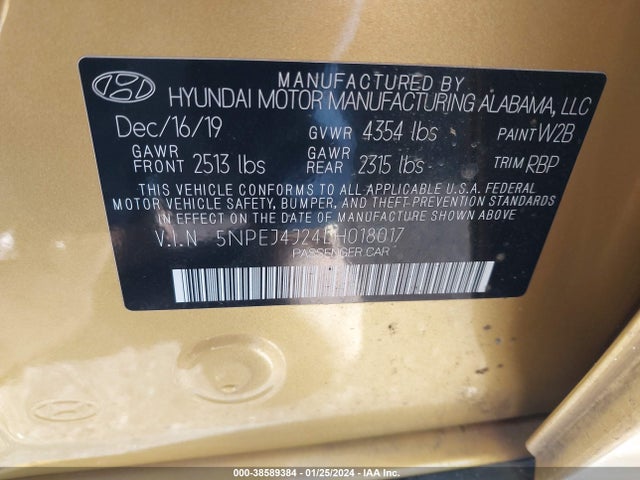 Hyundai Sonata Sel Plus 2020 5NPEJ4J24LH018017 Image 9
